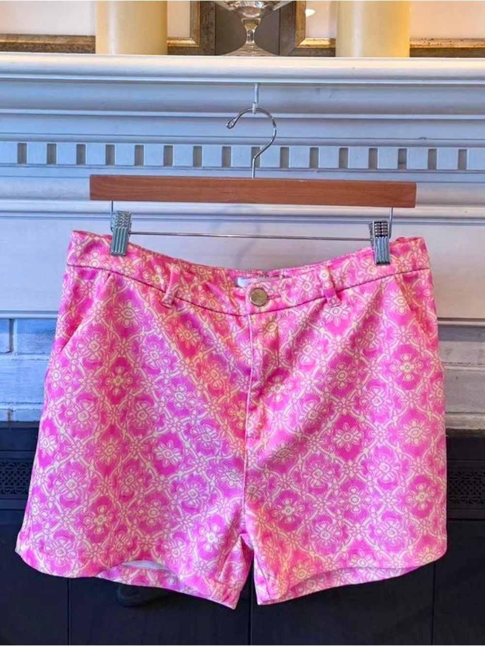 Stella Parker Pink Yellow Floral Shorts Size 14 Preppy Resort